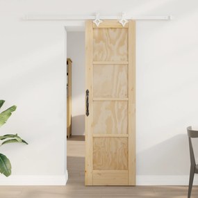 Porta Deslizante vidaXL com Conjunto de Acessórios 61x198,5 cm Madeira Sólida de Pinho