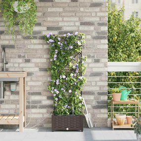 Jardineiras de Jardim 1 pc Castanho 40 x 40 x 126 cm Plástico