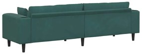Sofá de Veludo com almofada com travesseiro Verde Escuro 208 cm Veludo
