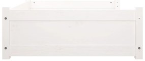 Cama para cães 105,5x75,5x28 cm madeira de pinho maciça branco