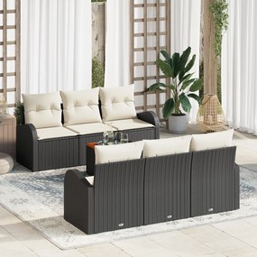 Conjunto de Sofá de Jardim vidaXL de 7 Peças com Almofadas em Rattan P