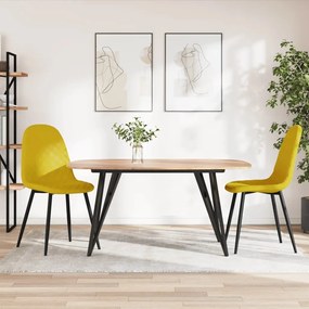 vidaXL Cadeiras de jantar 2 pcs veludo amarelo mostarda