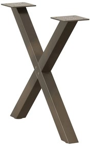 Pés para mesa de centro em formato de X, 2 peças, aço natural, 50x(42-