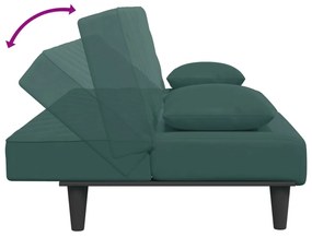 2 pcs conjunto de sofás com almofadas veludo verde-escuro