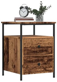 vidaXL Mesa de cabeceira 44x45x60 cm derivados madeira madeira velha