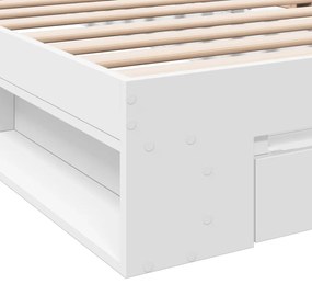 Estrutura cama c/ gaveta 75x190 cm derivados de madeira branco