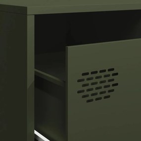 Móvel de TV 202x39x43,5 cm aço laminado a frio verde-azeitona