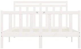 Estrutura de cama 160x200 cm madeira de pinho maciça branco