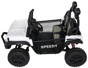 Jipe elétrico para Crianças 2 Lugares 24V 4x4 PASSION 4x4 Off-Road Rodas Espuma EVA, Assento couro ecológico Branco