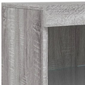 Aparador com luzes LED 41x37x100 cm cinzento sonoma