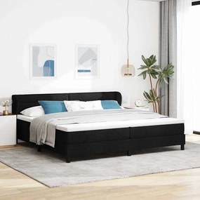 vidaXL Cama Box com colchão com cabeceira Preto 200 x 200 cm tecido
