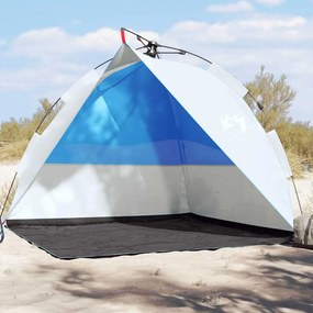 vidaXL Tenda praia libertação rápida impermeável azul ciano