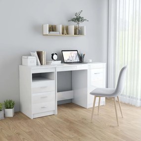 Secretária Hommy de 140cm - Branco Brilhante - Design Moderno