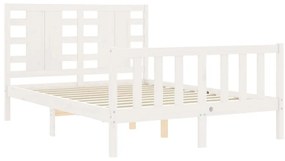 Cama sem colchão 120x200 cm madeira de pinho maciça branco