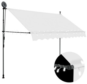 Toldo retrátil manual com LED 300 cm creme