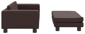 Cama para cães com extensão 100x50x30 cm couro artif. castanho