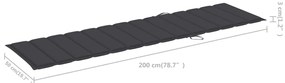 Espreguiçadeiras com mesa e almofadão 2 pcs teca maciça
