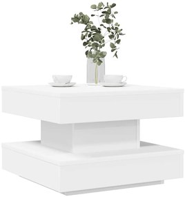 Mesa de centro rotativa a 360 graus 50x50x34,5 cm branco