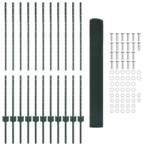 Cerca de Arame Soldado com 11 Posts U Verde 1.2x25 m Aço