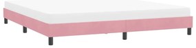 Estrutura de cama com colchão 180x220 cm veludo rosa