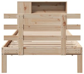 Cama com estante sem colchão 90x200 cm pinho maciço