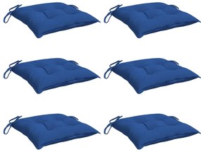 Almofadões de cadeira 6 pcs 40x40x7 cm tecido oxford azul