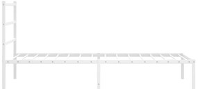 Estrutura de cama com cabeceira 100x200 cm metal branco