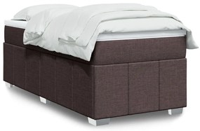 Cama com molas/colchão 90x190 cm tecido castanho-escuro