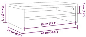 Suporte para monitor derivados de madeira cinzento cimento