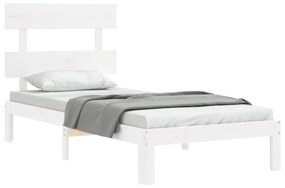 Estrutura de cama com cabeceira 90x200 cm madeira maciça