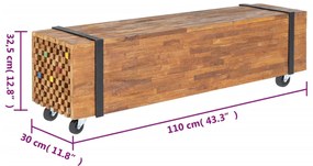 Suporte de TV 110x30x32,5 cm madeira de teca maciça