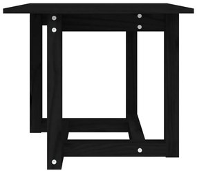 Mesa de centro 50x50x45 cm madeira de pinho maciça preto