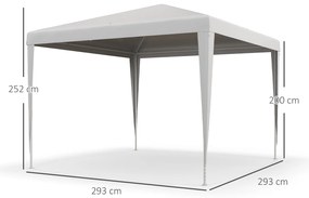 Tenda de Jardim Desmontável 293x293 cm Tenda para Exteriores com 4 Ori