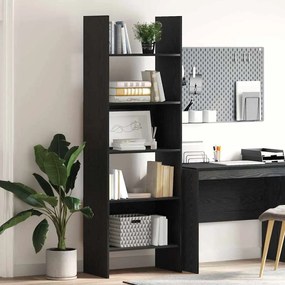 Gabinete de Livros Carvalho preto 60 x 35 x 180 cm