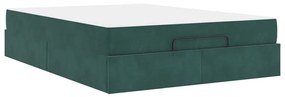 Estrutura da Cama Outros Verde-escuro 140 x 200 cm Veludo