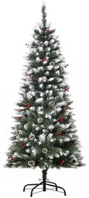 HOMCOM Árvore de Natal Artificial 150cm Ignífugo com 408 Ramos 28 Baga