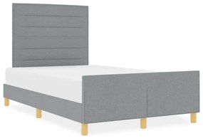 Cama vidaXL Cinza Claro 120x190 cm Tecido