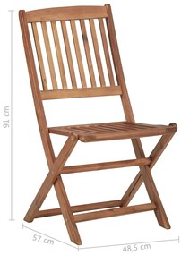 Cadeiras de jardim dobráveis 2 pcs madeira acácia maciça