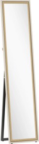 HOMCOM Espelho de Pé 157x37 cm Espelho Corpo Inteiro Grande com Moldura Bicolor para Utilizar Inclinado ou Suspenso Madeira | Aosom Portugal
