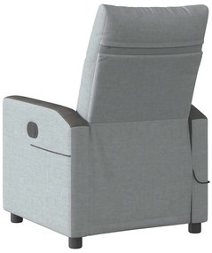 Poltrona de massagens reclinável elétrica tecido cinzento-claro