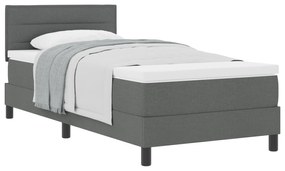 Cama Box Spring com Colchão Cinza Escuro 90x190 cm Tecido