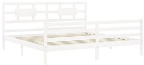 Estrutura cama Super King Size c/ cabeceira madeira branco