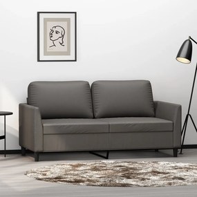 vidaXL Sofá de 2 lugares 140 cm couro artificial cinza