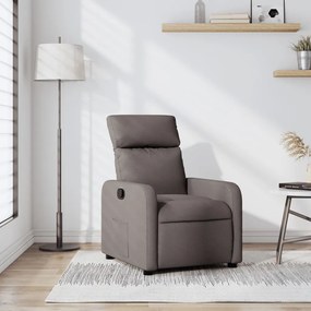 vidaXL Poltrona reclinável tecido cinzento-acastanhado