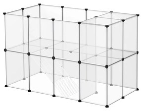 Cerca modular para roedores com escadas e várias formas | SONGMICS | 143 x 73 x 91 cm | transparente | LPC005W01.