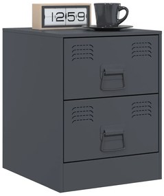 Mesa de cabeceira 34,5x39x44 cm aço antracite