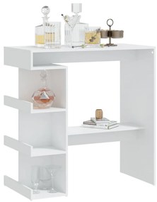 Mesa de bar c/ prateleiras derivados de madeira branco