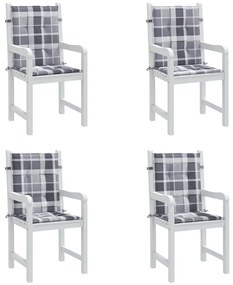 Almofadões lombares cadeiras jardim 4pcs oxford xadrez cinza