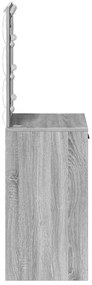 mesa de maquilhagem vidaXL com luzes LED Cinzento Sonoma 50x41x135 cm
