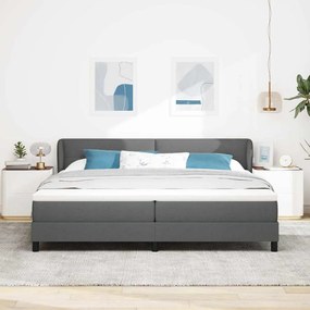 Cama Box com Colchão vidaXL Cinza Escuro 200x200 cm Tecido